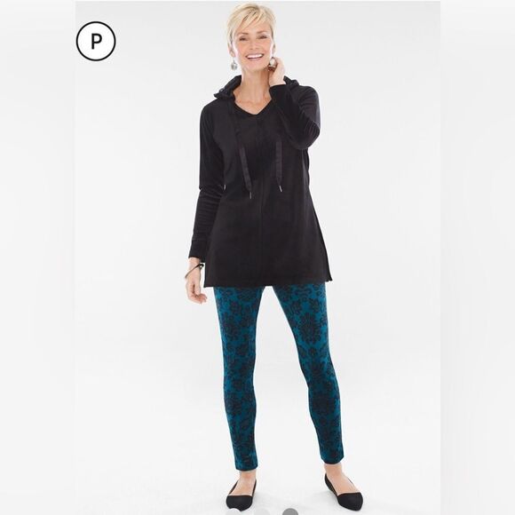 Chicos Zenergy Petite Velour Hooded Tunic - Picture 3 of 7